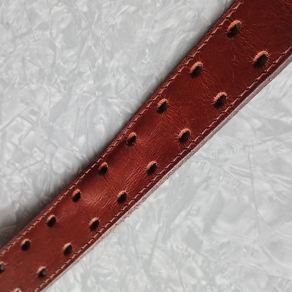 Leather belt~ brown w/ double holes - Picture 5 of 9